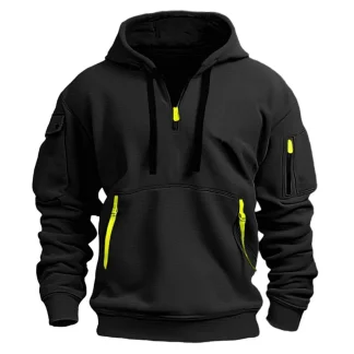 Zip-neck Pullover Hoodie Jackets