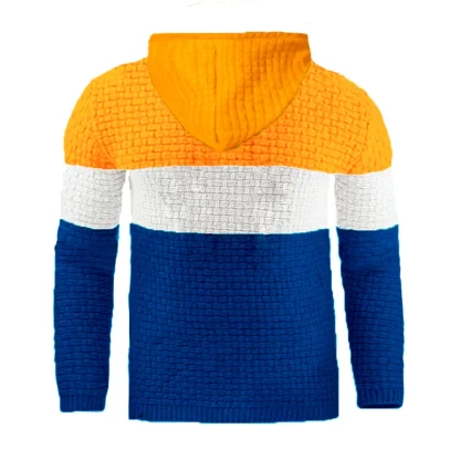 Stripe Color Block Thick Hoodie - Image 12