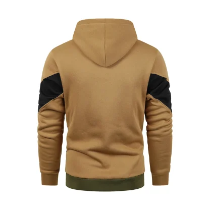 Zippered Hoodie with Color Block Design - Image 7