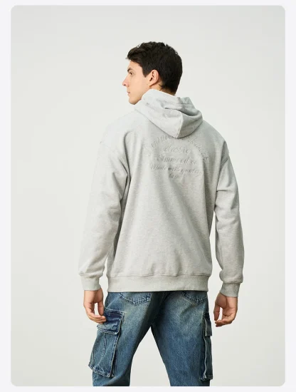 Embroidered Pullover Hoodie with Pocket - Image 9