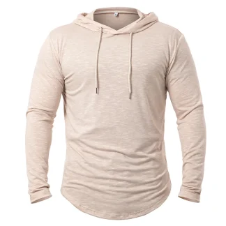 Athletic Pullover Solid Hooded Sweatshirt