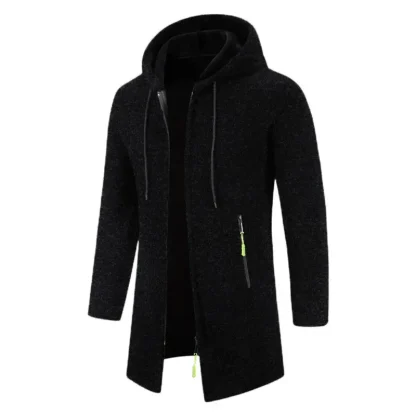 Mid Length Hoodie with Zippered Front - Image 2