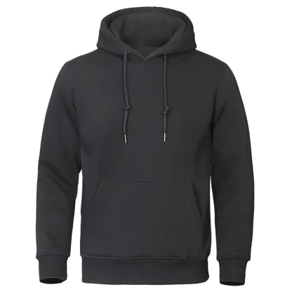 Solid Color Hoodie with Drawstring - Image 4