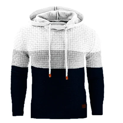 Stripe Color Block Thick Hoodie - Image 5