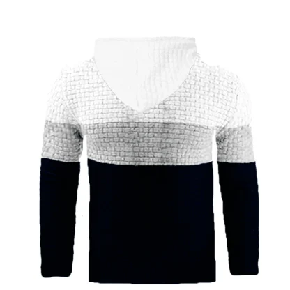 Stripe Color Block Thick Hoodie - Image 8
