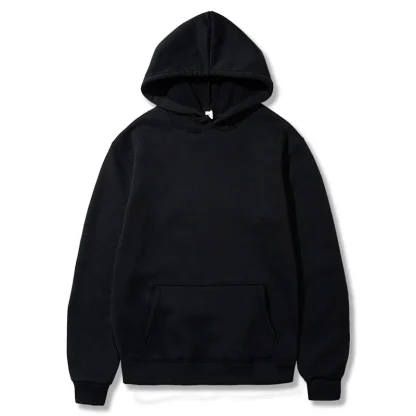 Solid Fleece Hoodie with Long Sleeve - Image 11