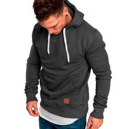 Simple Plain Color Slim Fit Hoodie - Image 2