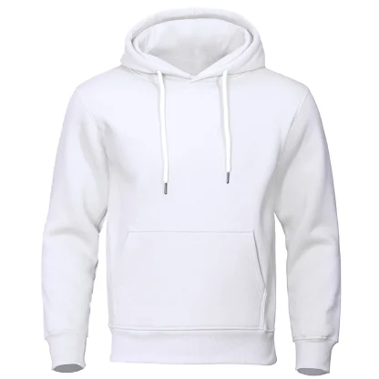 Solid Color Warm Hoodie with Open Pocket - Image 8