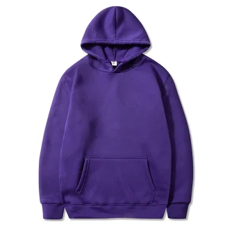 Solid Fleece Hoodie with Long Sleeve