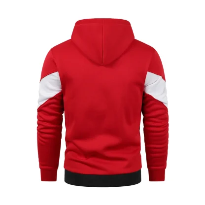 Zippered Hoodie with Color Block Design - Image 15