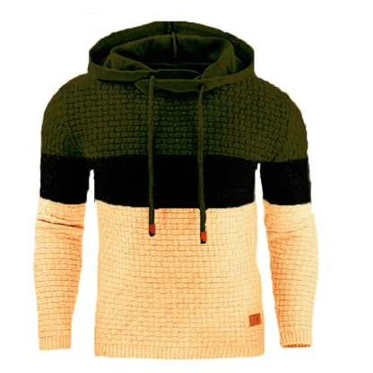 Stripe Color Block Thick Hoodie - Image 10