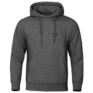 Solid Color Warm Hoodie with Open Pocket