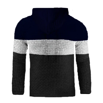 Stripe Color Block Thick Hoodie - Image 14
