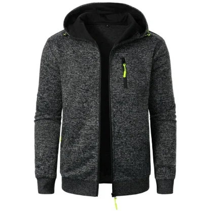 Zippered Hoodie Jacket with Long Sleeve - Image 3