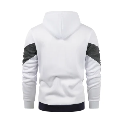 Zippered Hoodie with Color Block Design - Image 14