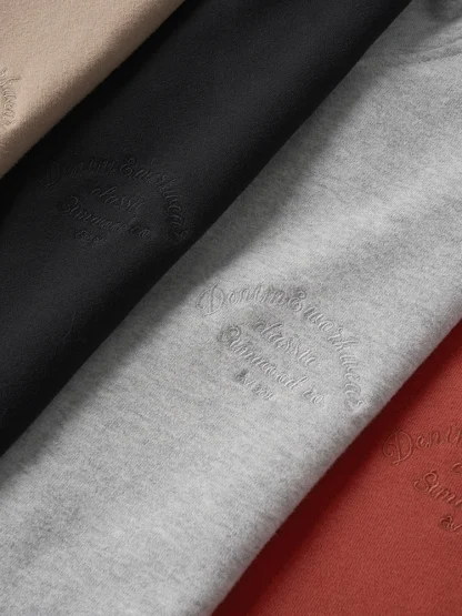 Embroidered Pullover Hoodie with Pocket - Image 4