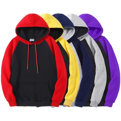Oversized Hoodie with Color Block Design - Image 2