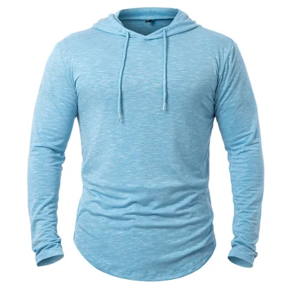 Athletic Pullover Solid Hooded Sweatshirt - Image 2