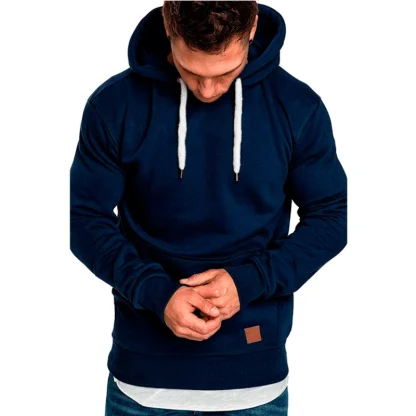 Simple Plain Color Slim Fit Hoodie - Image 3