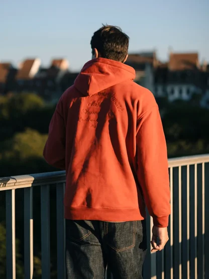 Embroidered Pullover Hoodie with Pocket - Image 2