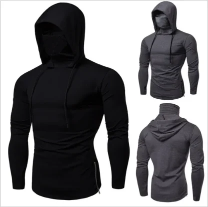 Fitted Hooded Sweatshirt with Mask - Image 3