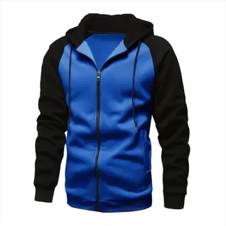 Color Block Hoodie with Zippered Front