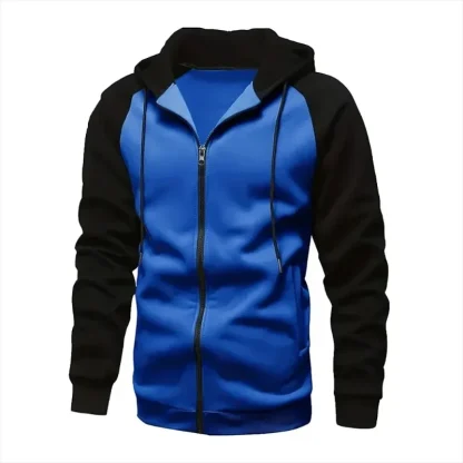 Color Block Hoodie with Zippered Front