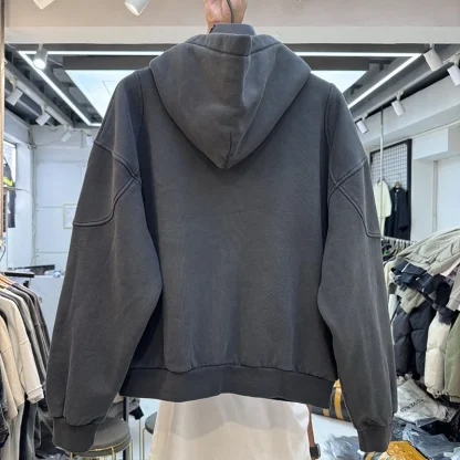 Zippered Front Hoodie with Warm Fleece - Image 4
