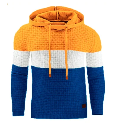 Stripe Color Block Thick Hoodie - Image 11