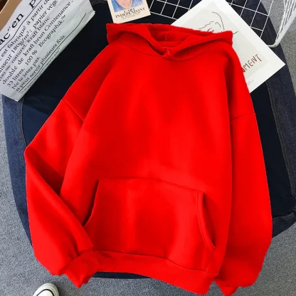 Long Sleeve Solid Color Hoodie Sweatshirt - Image 2