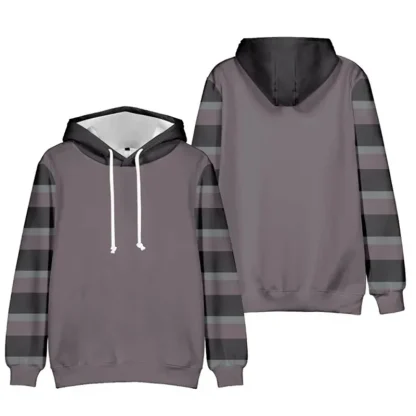 Hoodie Sweashirt with Stripe Sleeves - Image 3