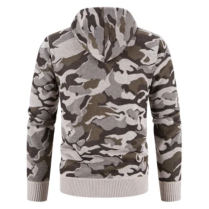 Drawstring Hoodie Jacket with Camo Print - Image 9