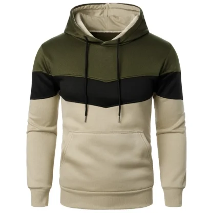 Color Block Hoodie with Drawstring - Image 2