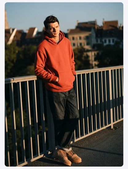 Embroidered Pullover Hoodie with Pocket - Image 6