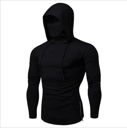Fitted Hooded Sweatshirt with Mask