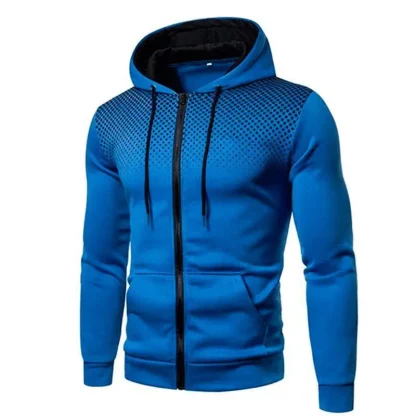 Fitted Zippered Jacket with Hoodie - Image 3