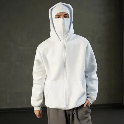 Mask Hoodie Jacket with Zippered Closure - Image 8