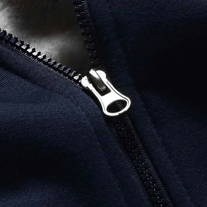 Men's Fleece Zip Jacket with Hood - Image 11