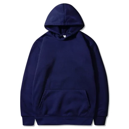 Solid Fleece Hoodie with Long Sleeve - Image 7