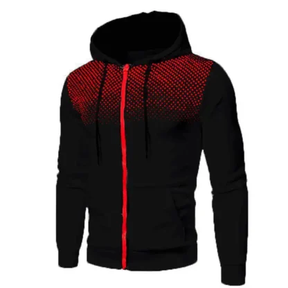 Fitted Zippered Jacket with Hoodie - Image 5