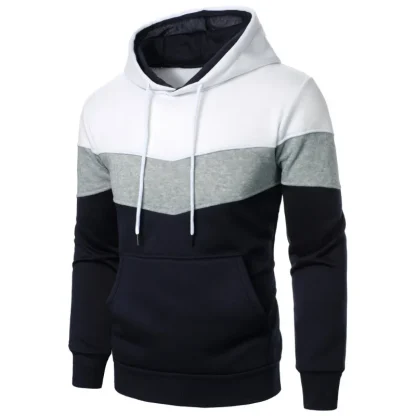 Color Block Hoodie with Drawstring - Image 7