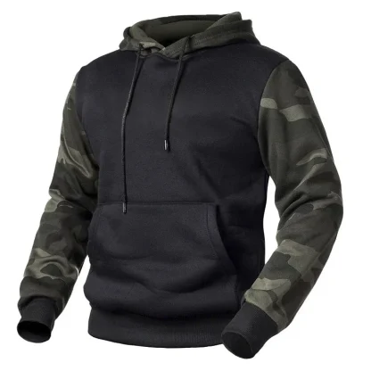 Hooded Sweatshirts with Camo Print Sleeves - Image 6