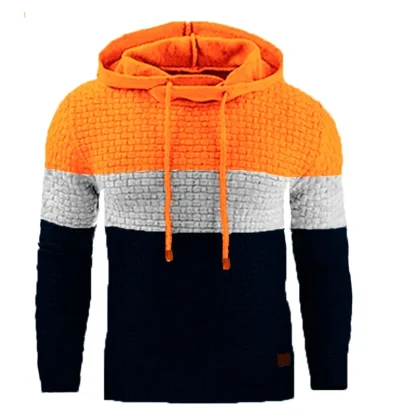 Stripe Color Block Thick Hoodie - Image 3