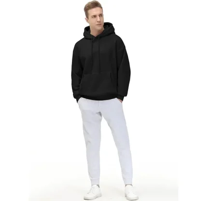 Warm Plain Color Hoodie with Pocket - Image 2