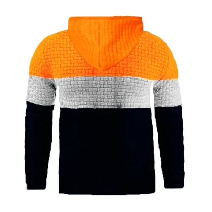 Stripe Color Block Thick Hoodie - Image 4