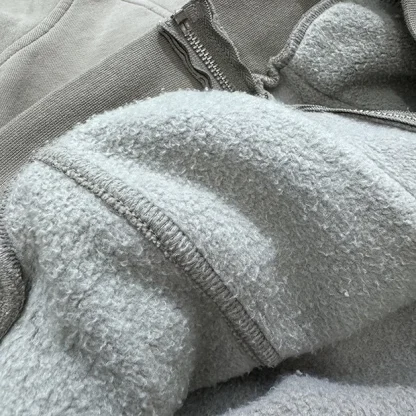 Zippered Front Hoodie with Warm Fleece - Image 12