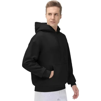 Warm Plain Color Hoodie with Pocket - Image 3