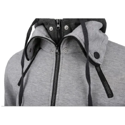 Turtleneck Zippered Hooded Jacket with Pocket - Image 5