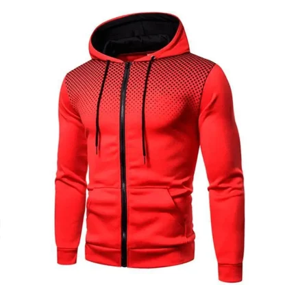 Fitted Zippered Jacket with Hoodie - Image 4