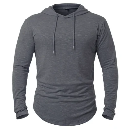 Athletic Pullover Solid Hooded Sweatshirt - Image 7